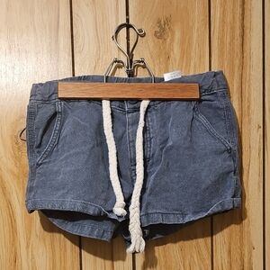 Cozy Blue Denim Shorts with White Drawstring
